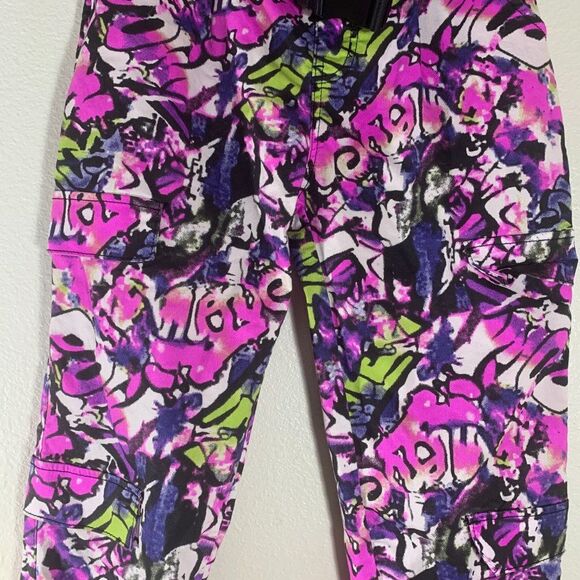 VIP Jeans Graffiti Streetwear Print Stretch Cargo Jogger Pants in Size 7 or 28 - Picture 3 of 10